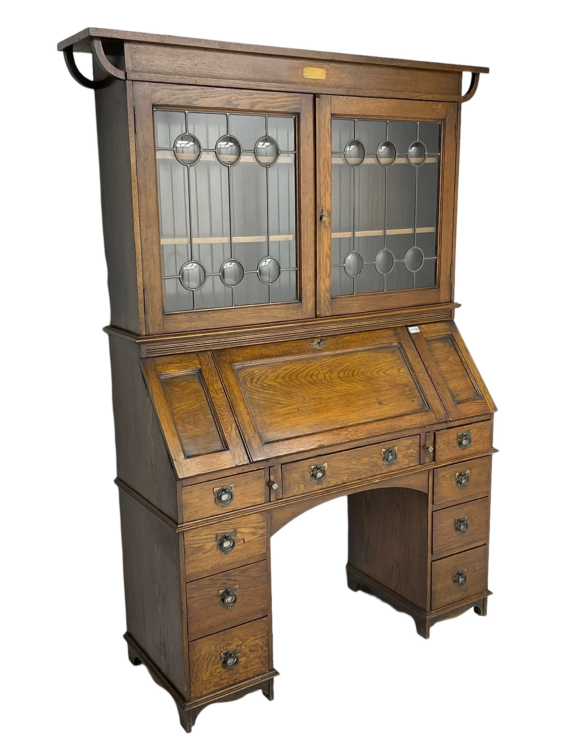 The Britisher Desk - early 20th century oak bureau cabinet