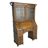 The Britisher Desk - early 20th century oak bureau cabinet