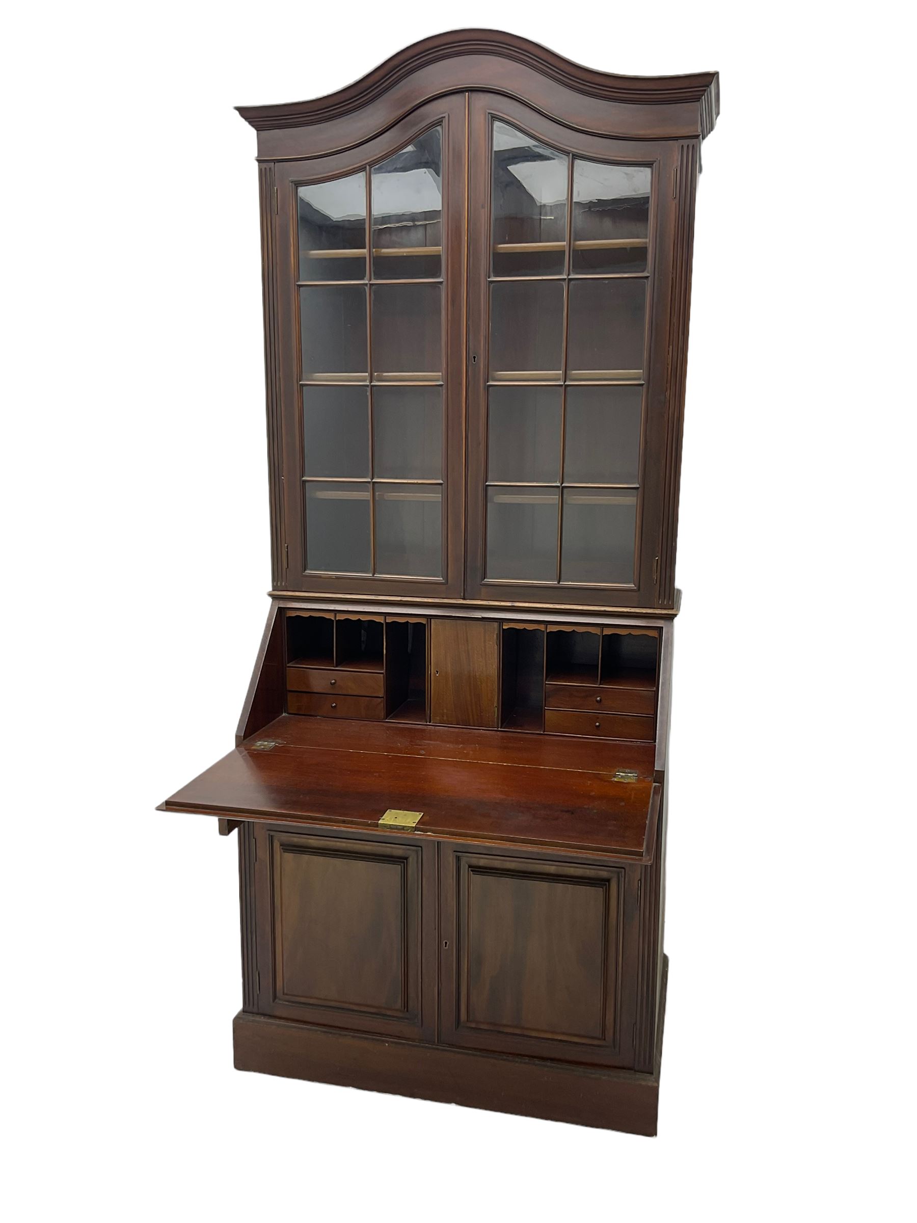 Late 19th century mahogany bureau bookcase - Image 2 of 5