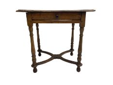 18th century elm and fruitwood lowboy