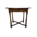 18th century elm and fruitwood lowboy