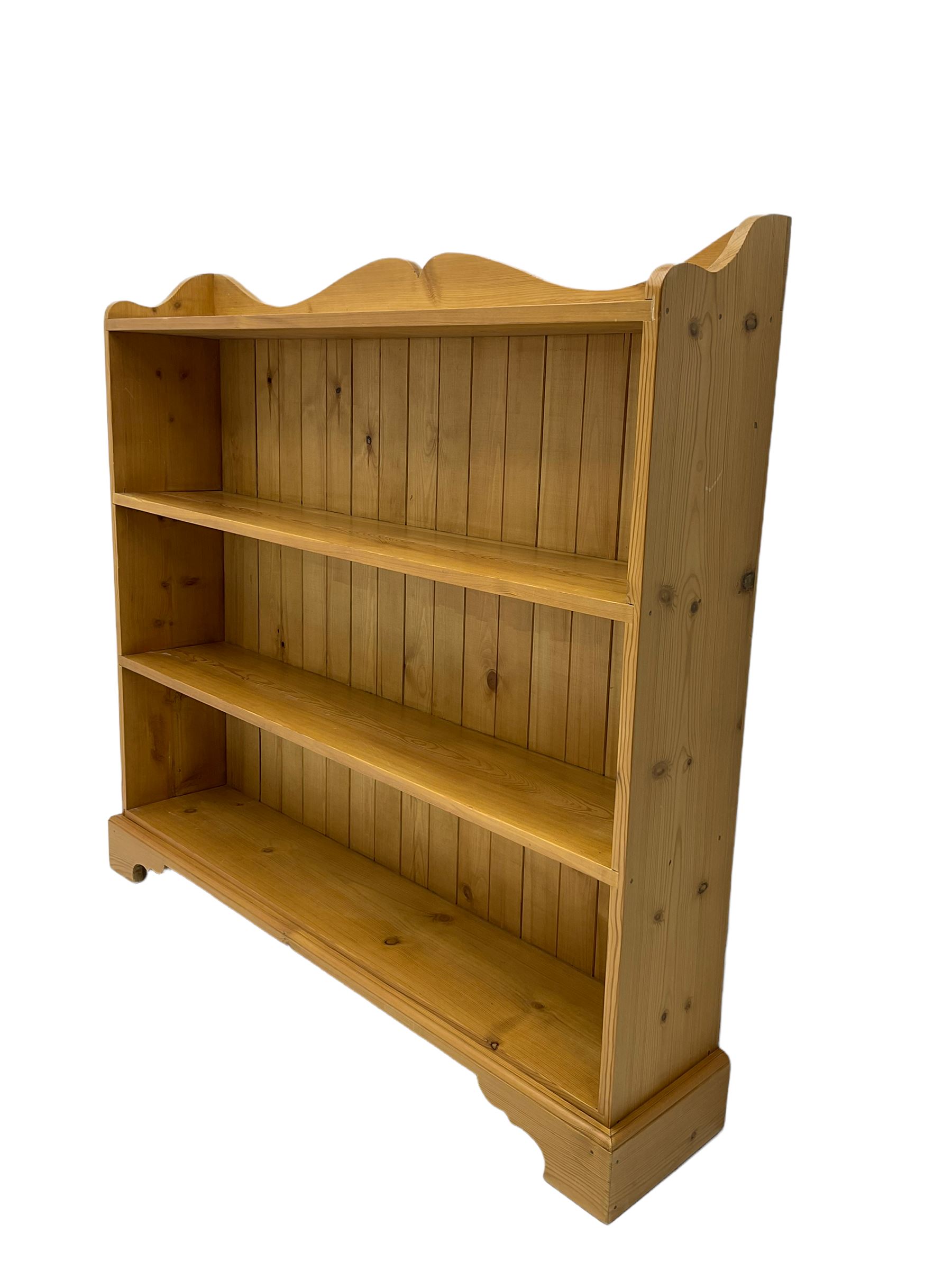 Waxed pine bookcase - Image 3 of 6