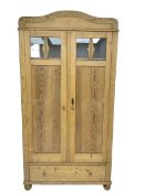 Early 20th century pine double wardrobe