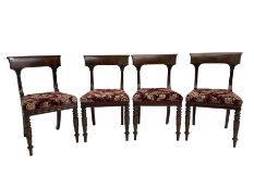 Set four William IV mahogany dining chairs
