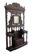 Victorian heavily carved oak hall-stand