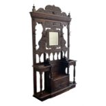 Victorian heavily carved oak hall-stand