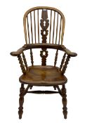 Traditional elm Yorkshire style Windsor armchair