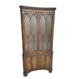 Bevan Funnell Reprodux - mahogany concave corner display cabinet