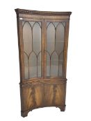 Bevan Funnell Reprodux - mahogany concave corner display cabinet