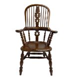 Traditional elm Yorkshire style Windsor armchair