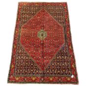 Persian Bijar red and blue ground rug