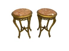 Pair French style giltwood lamp or side tables