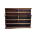 20th century oak double bookcase