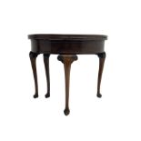 Early 20th century walnut demi-lune side table