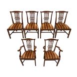 Set six Georgian design mahogany dining chairs