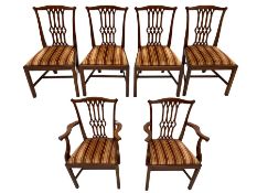 Set six Georgian design mahogany dining chairs