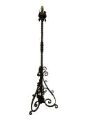 20th century wrought metal standard lamp