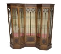 Early 20th century mahogany Gothic style display cabinet