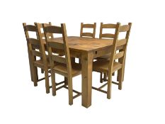 Rustic waxed pine dining table