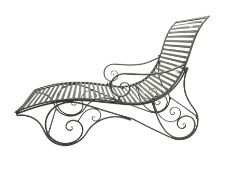 Wrought metal rocking garden lounger