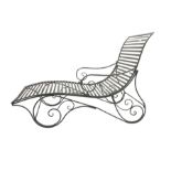 Wrought metal rocking garden lounger