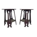 Pair Arts & Crafts period side tables