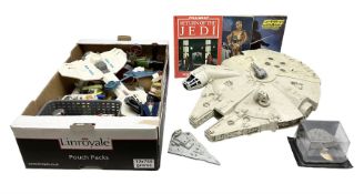 Star wars - Kenner Millenium Falcon spaceship with De Agostini boxed smaller model; X-Wing Fighter;