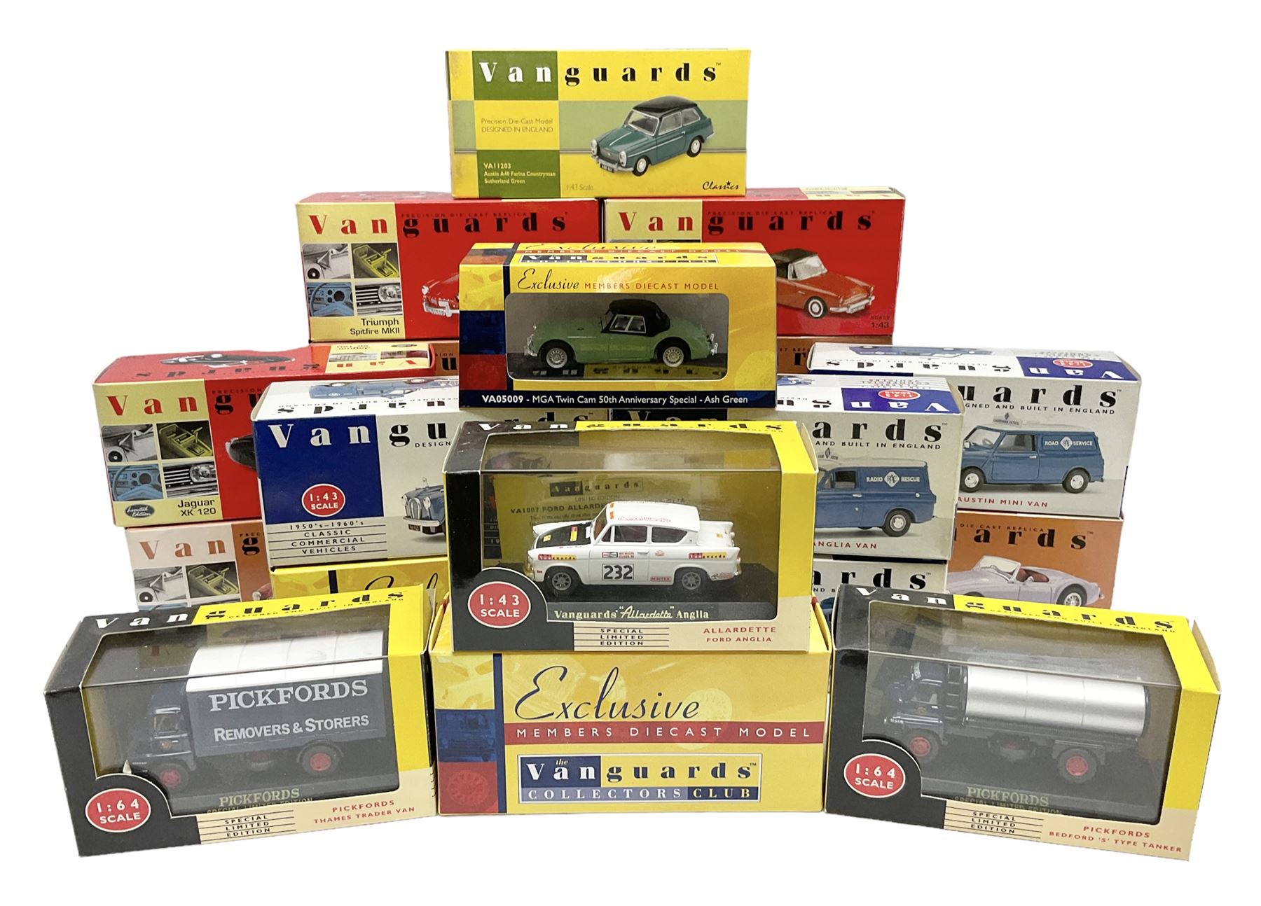 Twenty Lledo Vanguards die-cast models