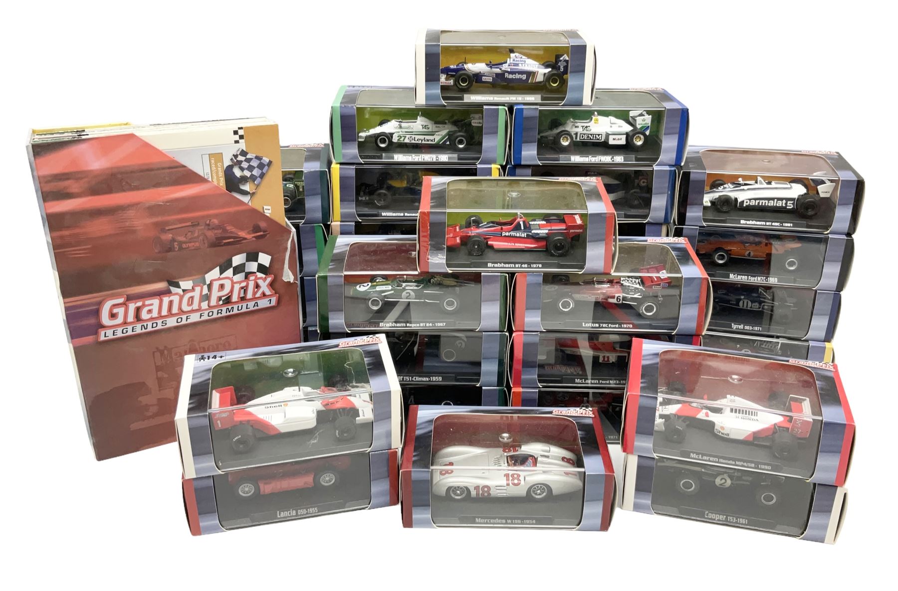 Thirty-one Atlas Editions Grand Prix Legends of Formula 1 series die-cast models