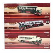 Corgi Eddie Stobart - three Hauliers of Renown lorries; CC13722 Scania R Fridge Trailer; CC15202 MAN