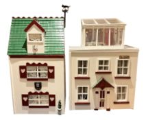 Roma House - scratch-built wooden doll's house as a three-storey cottage painted in white