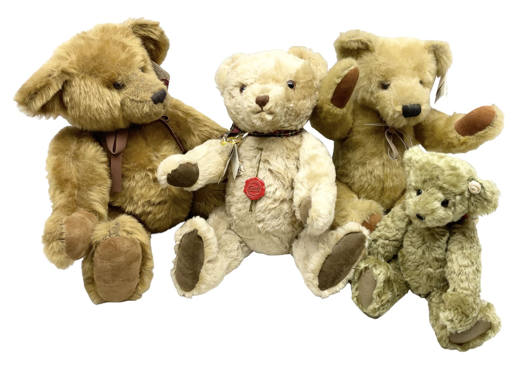 Four modern limited edition teddy bears - two by Russ Berrie