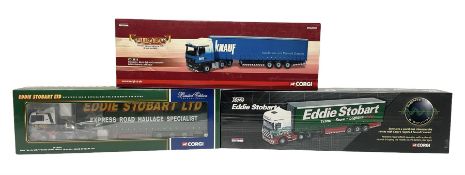 Corgi Eddie Stobart - three limited edition lorries; CC12936 Sight & Sounds Scania Topline Curtainsi