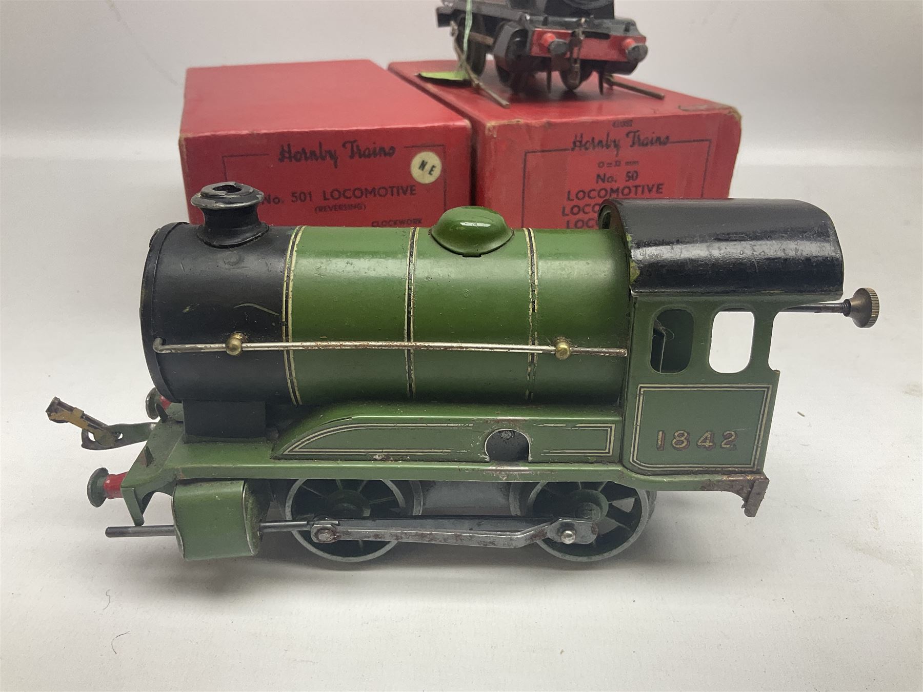 Hornby '0' gauge - No.501 clockwork 0-4-0 locomotive No.1842; boxed; No.501 Tender; boxed; No.101 cl - Image 7 of 14