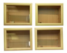 Set of four Livarno wall mounting model display cabinets