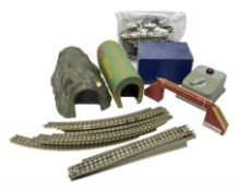 Hornby Dublo - quantity of three-rail track including Railer and boxed C3 Controller Power Unit; and
