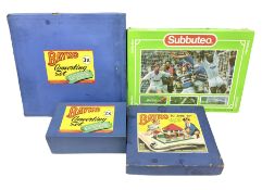 Three Bayko Building Sets comprising No.1 with Nos.2x & 3x Converting Sets; together with Subbuteo T