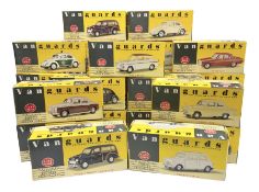 Twenty-five Lledo Vanguards 1:43 scale 1950s-1960s Classic Popular Saloon Cars die-cast models