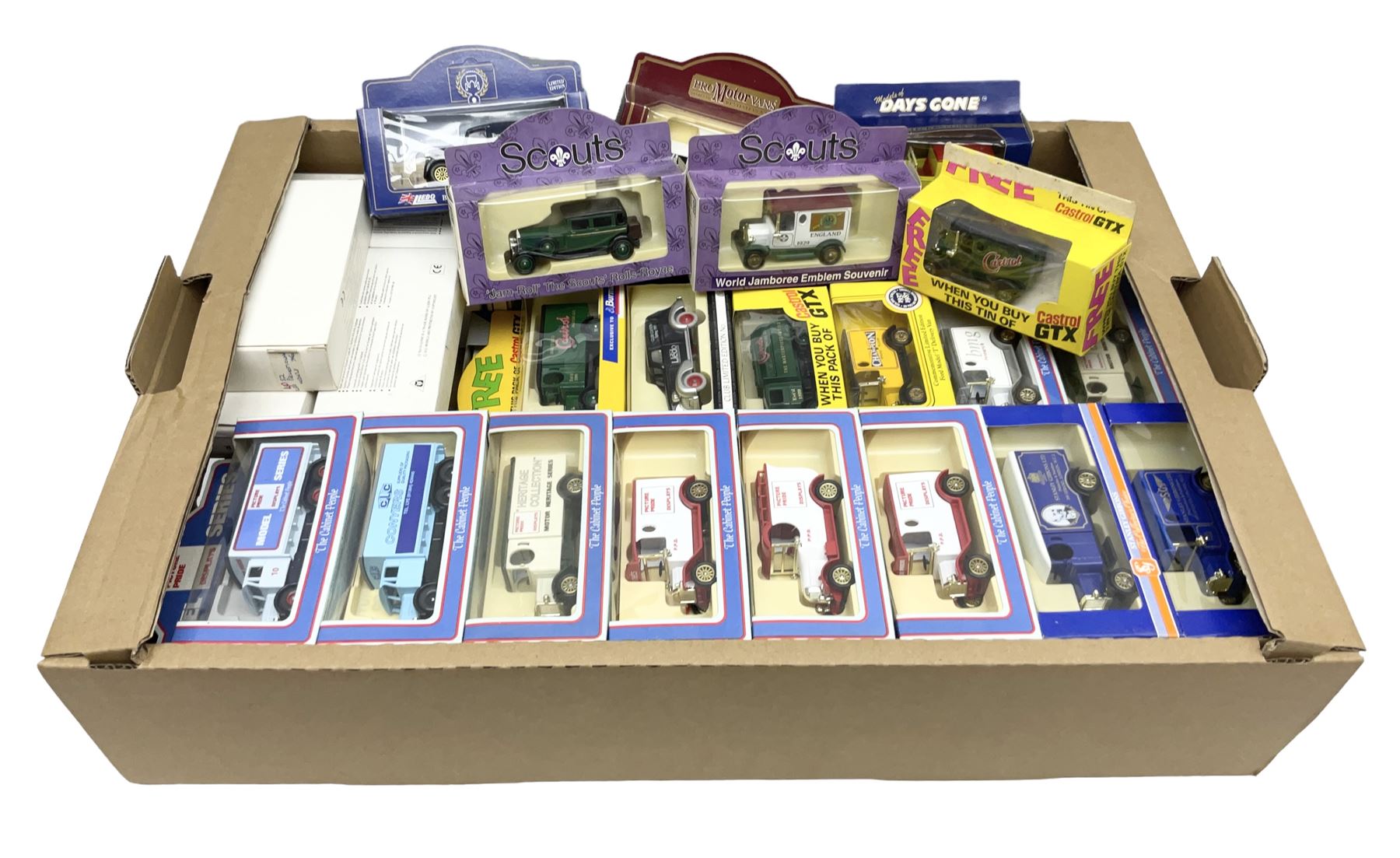 Large collection of Lledo/ Days Gone and other die-cast models including eighteen Stanley Gibbons Mo