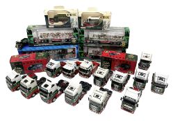 Eddie Stobart - three Oxford Die-Cast Super Rugby League lorries in perspex display cases including