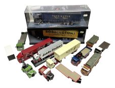 Corgi - two perspex cased 'Modern Trucks; 75202 ERF Curtainside Boddingtons and 75402 Leyland-DAF Cu