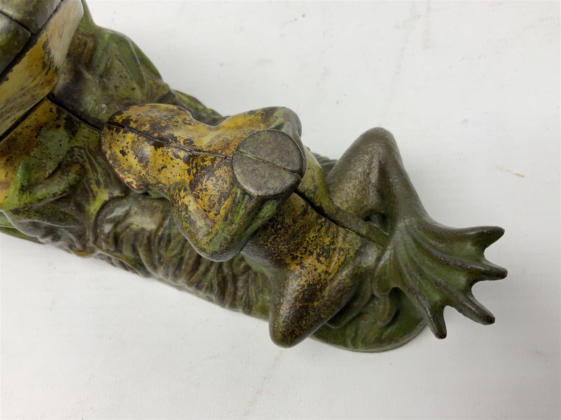 Late 19th century cast-iron mechanical money bank ' Two Frogs' by J & E Stevens & Co; patented 8th A - Image 3 of 9