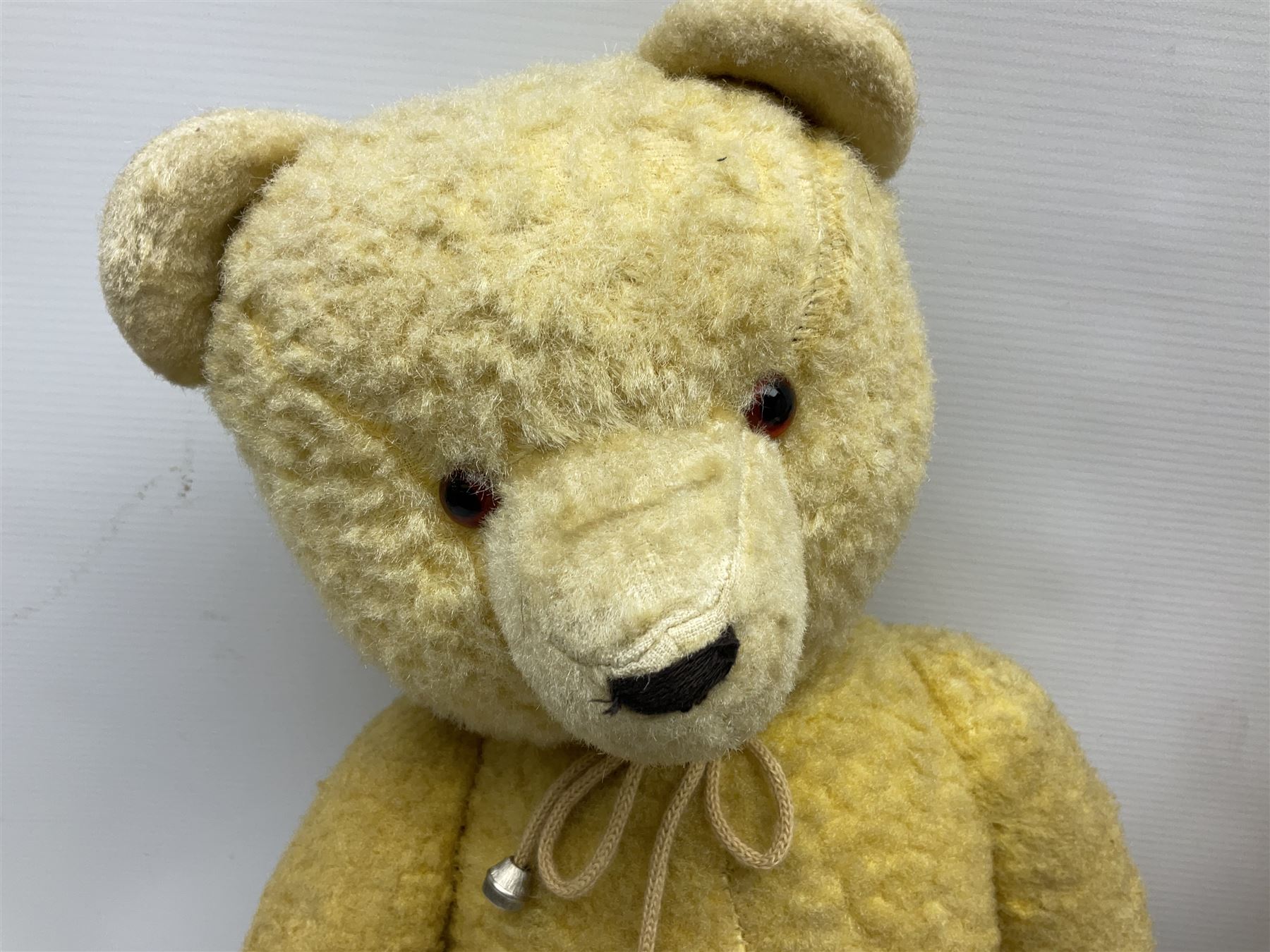 Four mid-20th century and later teddy bears including American style long bodied H71cm; large plush - Image 6 of 9