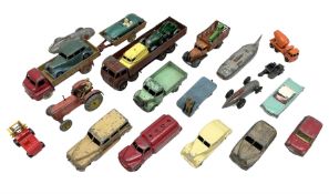 Dinky - sixteen unboxed and playworn die-cast models including Foden lorry