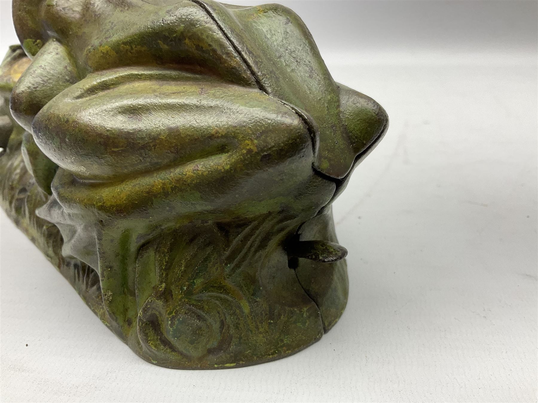 Late 19th century cast-iron mechanical money bank ' Two Frogs' by J & E Stevens & Co; patented 8th A - Image 6 of 9