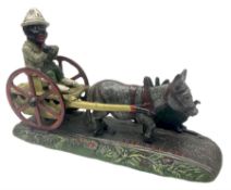 Late 19th century cast-iron mechanical money bank 'Bad Accident' by J & E Stevens and Co; patented 1