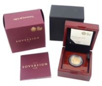 Queen Elizabeth II 2020 gold proof full sovereign coin