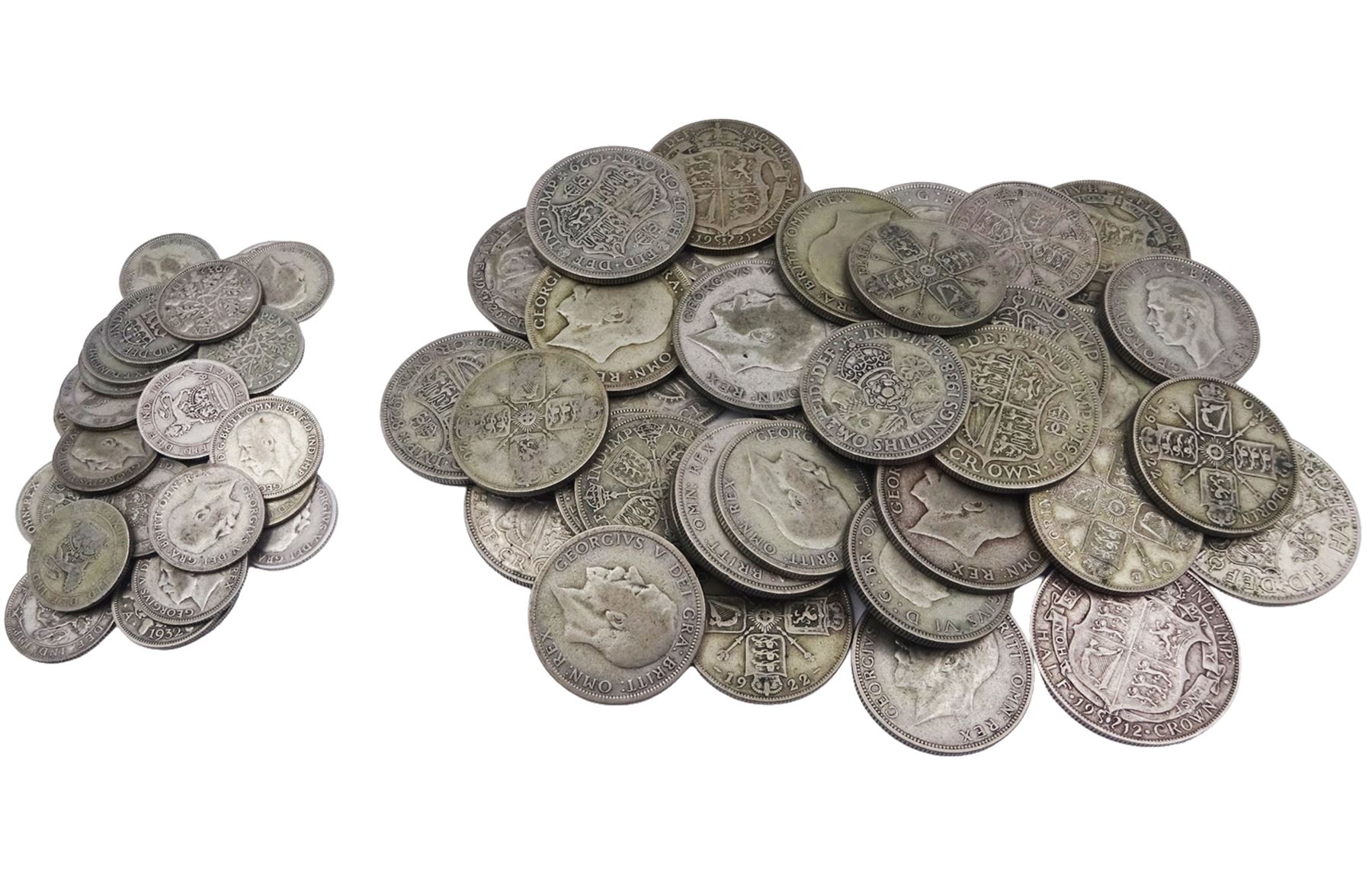 Approximately 563 grams of Great British pre 1947 silver coins
