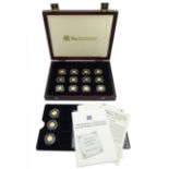 Fifteen gold coins from 'The Smallest Gold Coins of the World Collection'