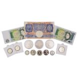 Three Queen Elizabeth II United Kingdom five pound coins